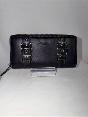 VINTAGE Y2K Coach Soho Zoe Double Buckle Leather Continental Wallet